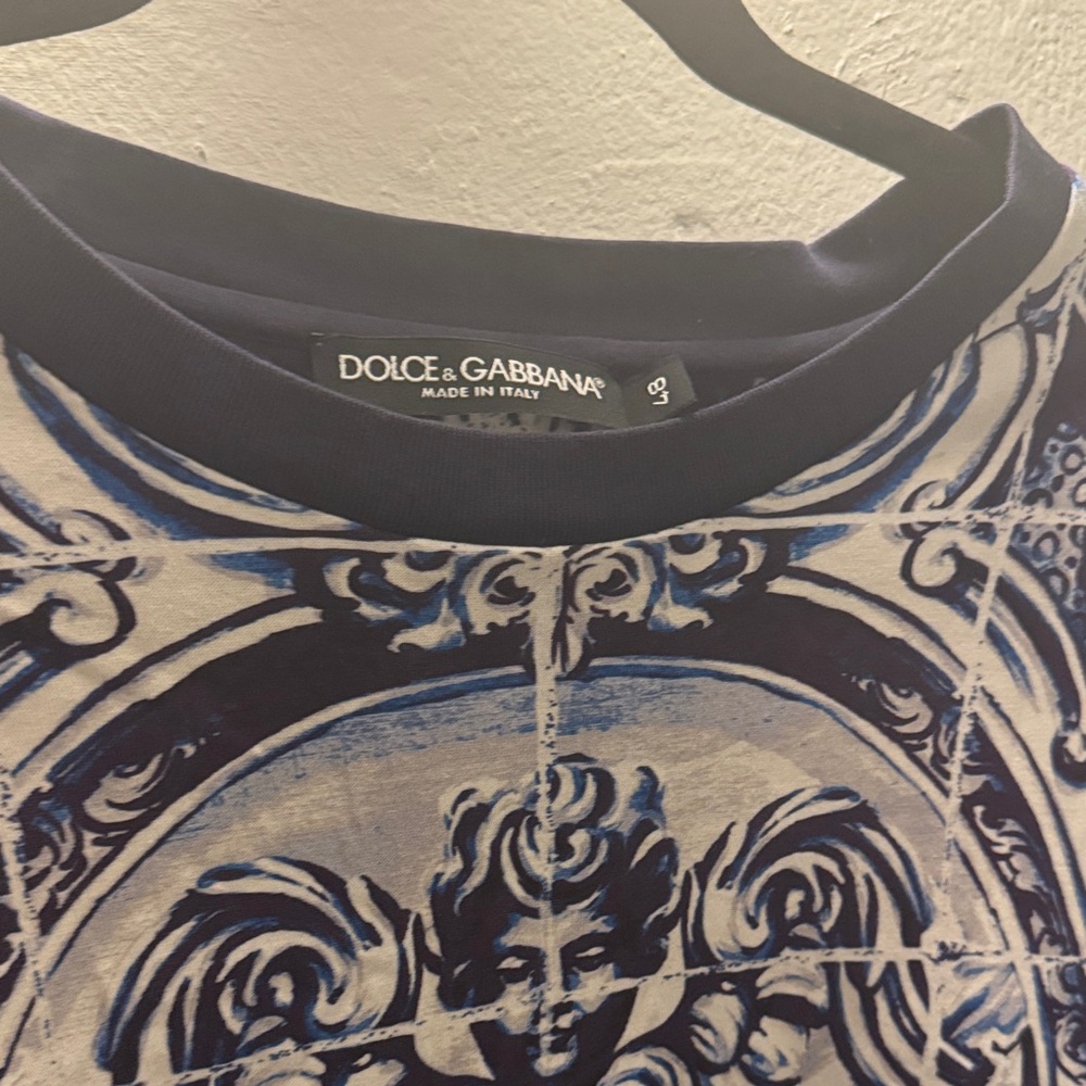 Dolce & Gabbana Blue and White Short Sleeve Tee - Picture 3 of 4